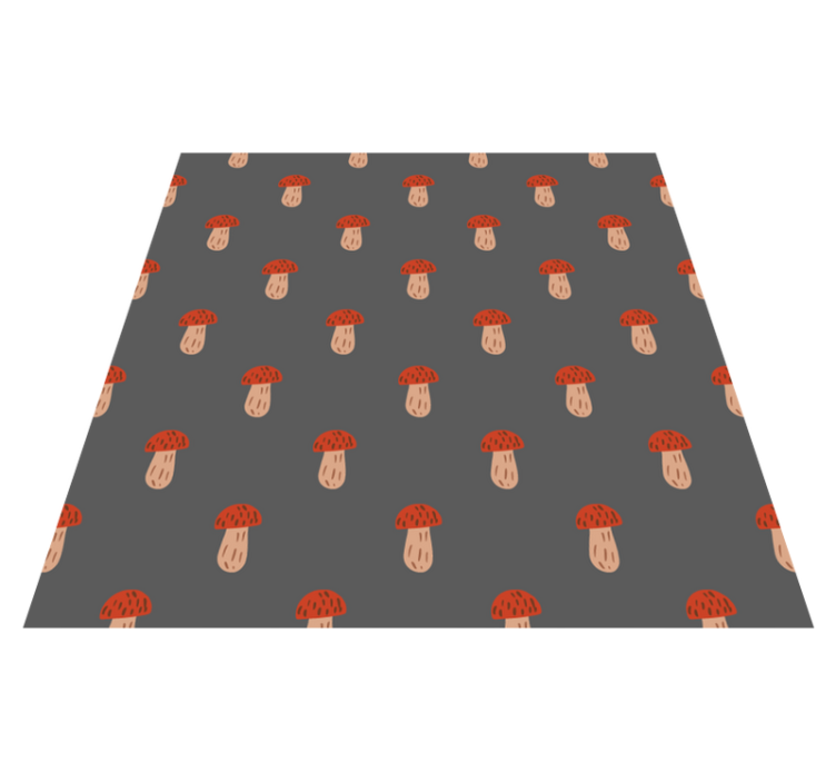 Flower vinyl rug with classic mushroom gray background - TenStickers