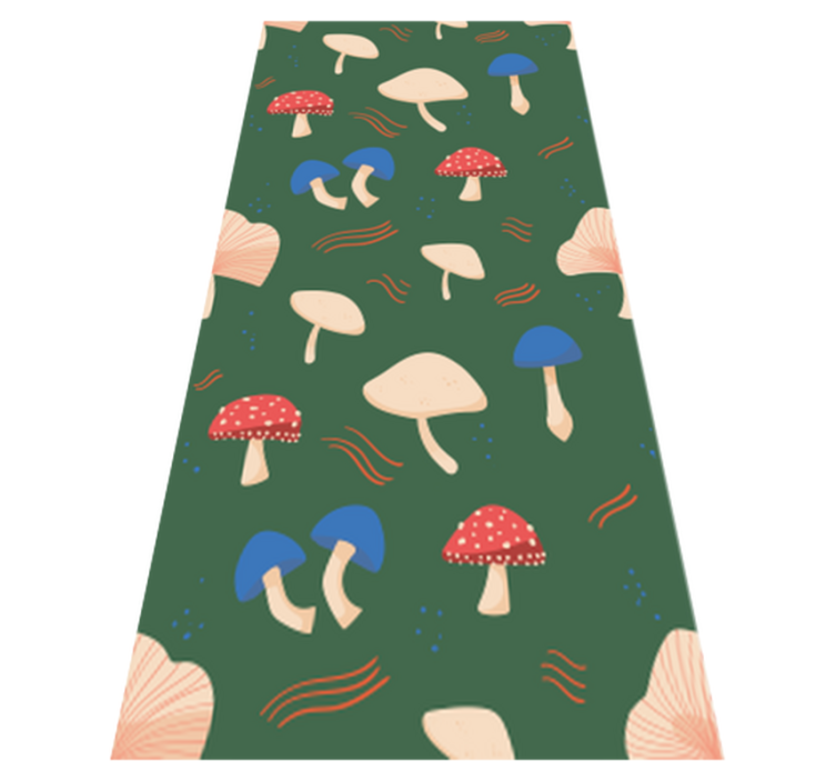 Flower vinyl rug with red and white mushrooms - TenStickers