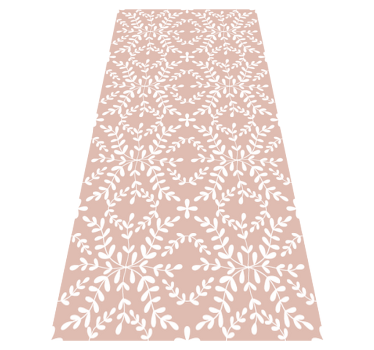 Flower vinyl rug with vintage ornamental leaves pattern - TenStickers