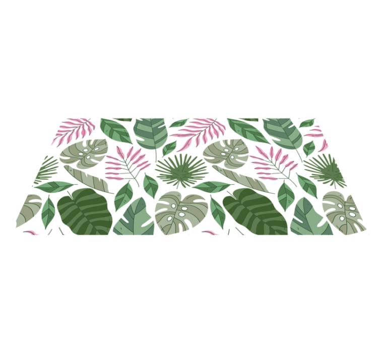 Flower vinyl rug tropical minimalist garden plants - TenStickers