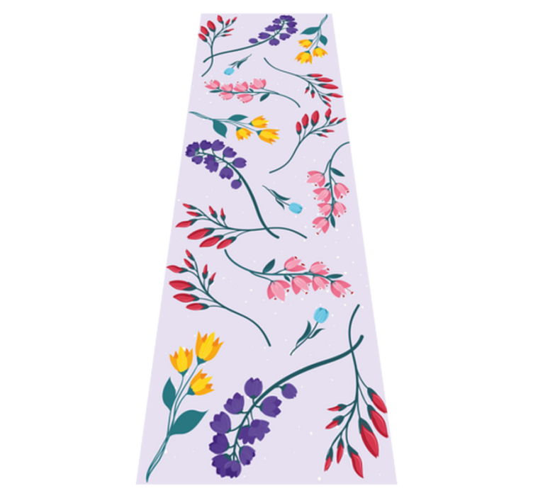 Flower vinyl rug garden minimalistic floral design - TenStickers