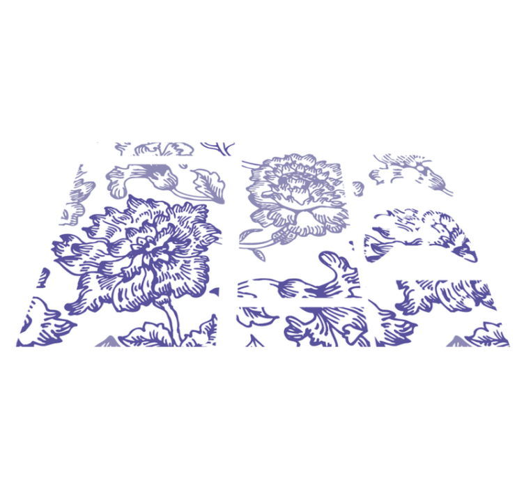 Soft purple floral pattern flower vinyl rug - TenStickers