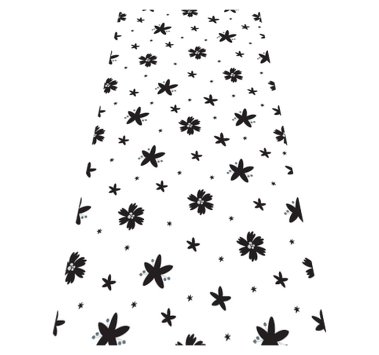 Flower vinyl rug in black and white floral design - TenStickers