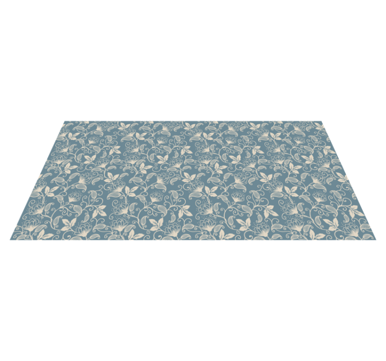 Flower vinyl rug with floral design pattern - TenStickers