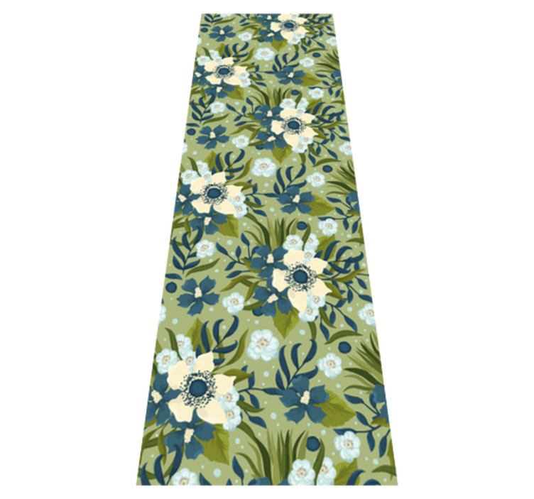 Flower vinyl rug floral nature design - TenStickers