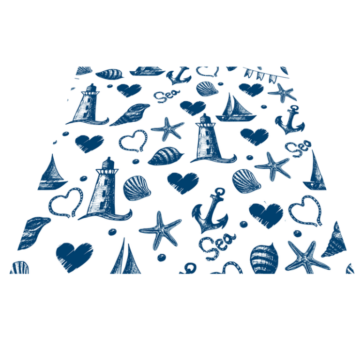 Flower vinyl rug with nautical theme design - TenStickers