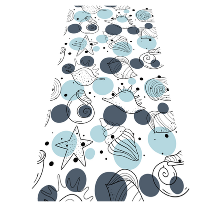 Flower vinyl rug with chic shell designs - TenStickers