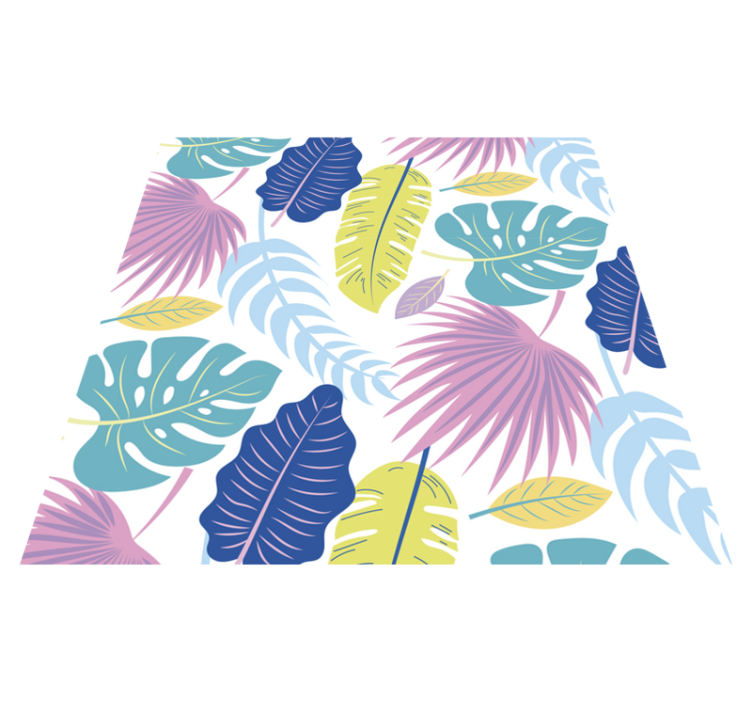 Flower vinyl rug with vibrant leaf designs - TenStickers