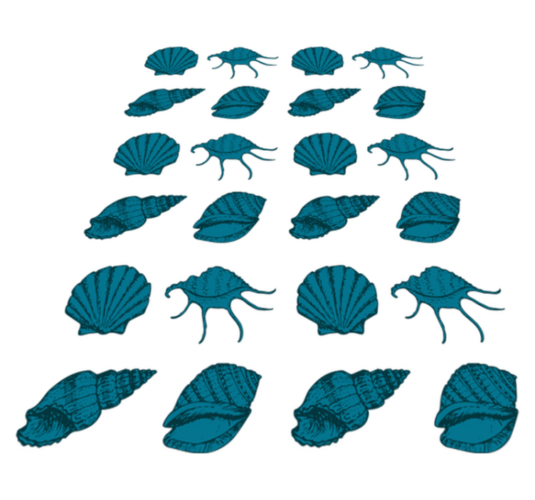 Flower vinyl rug with decorative shell designs - TenStickers