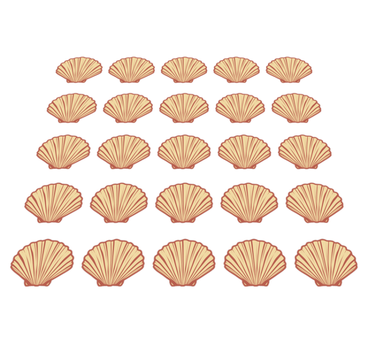 Flower vinyl rug with seashell design - TenStickers