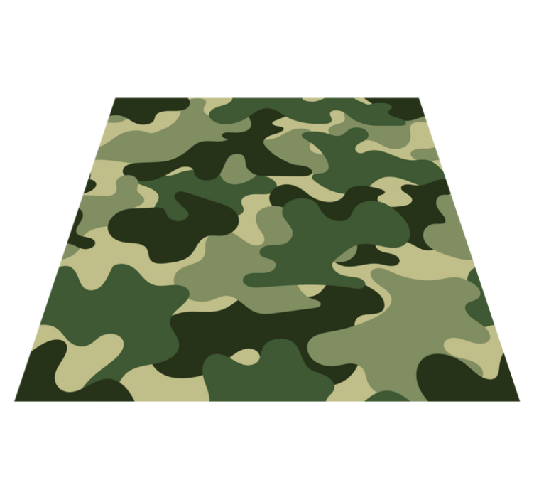 Flower vinyl rug with camouflage pattern print - TenStickers
