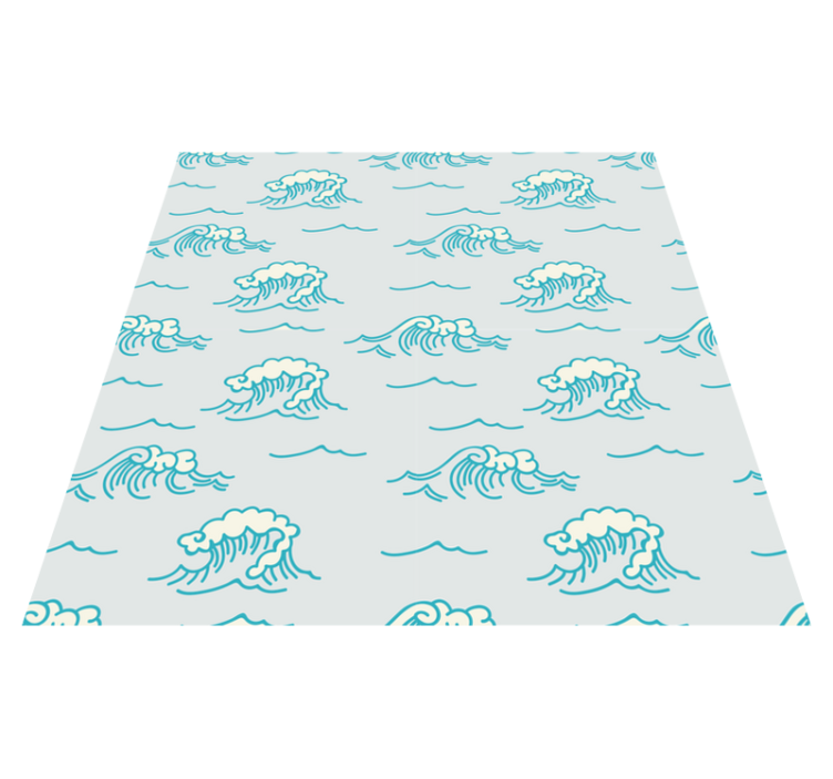 Flower vinyl rug with wave pattern design - TenStickers