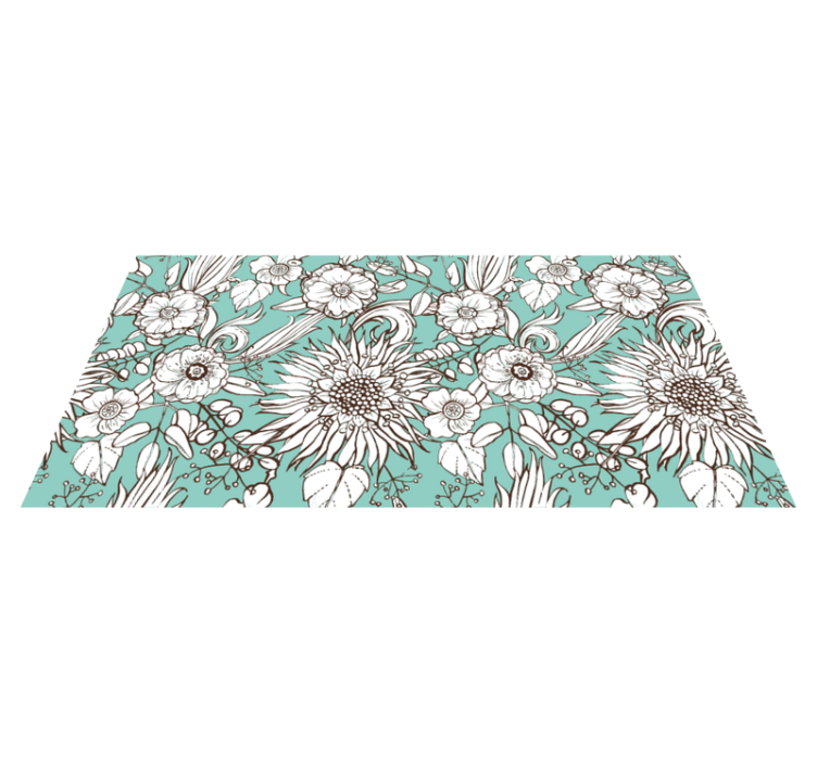Flower vinyl rug floral motifs collection - TenStickers