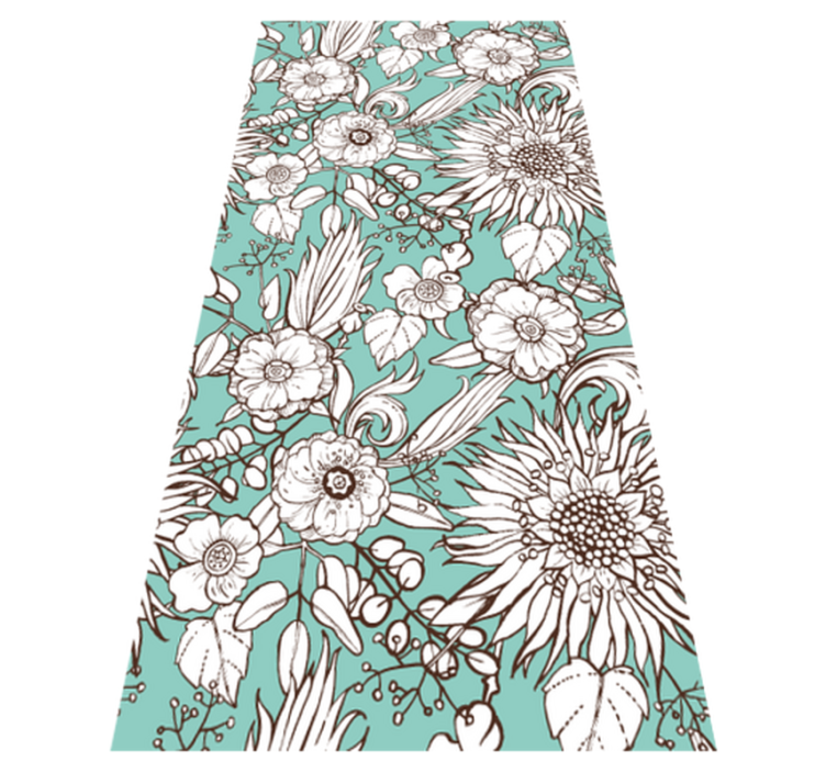 Flower vinyl rug with floral screen design - TenStickers