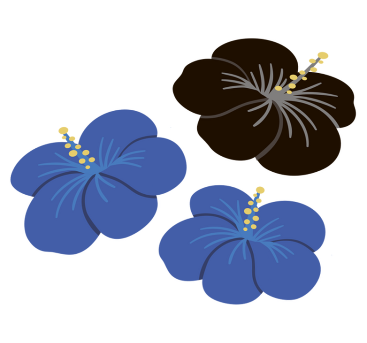 Flower vinyl rug hibiscus floral design - TenStickers