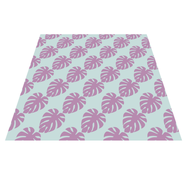 Flower vinyl rug with leaf pattern design - TenStickers
