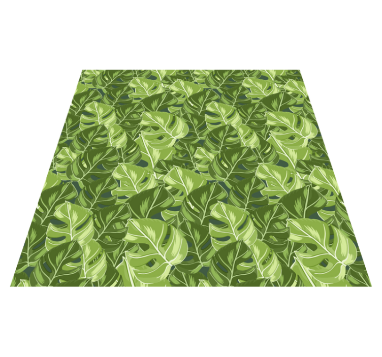 Flower vinyl rug with lush leaf designs - TenStickers