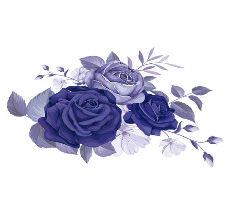 Flower vinyl rug elegant purple roses - TenStickers