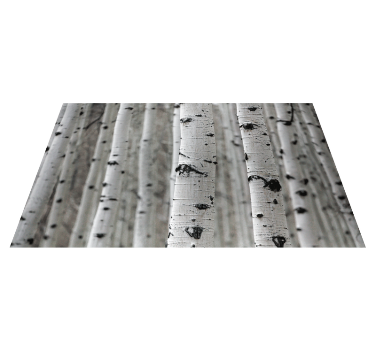 Flower vinyl rug birch forest scene - TenStickers