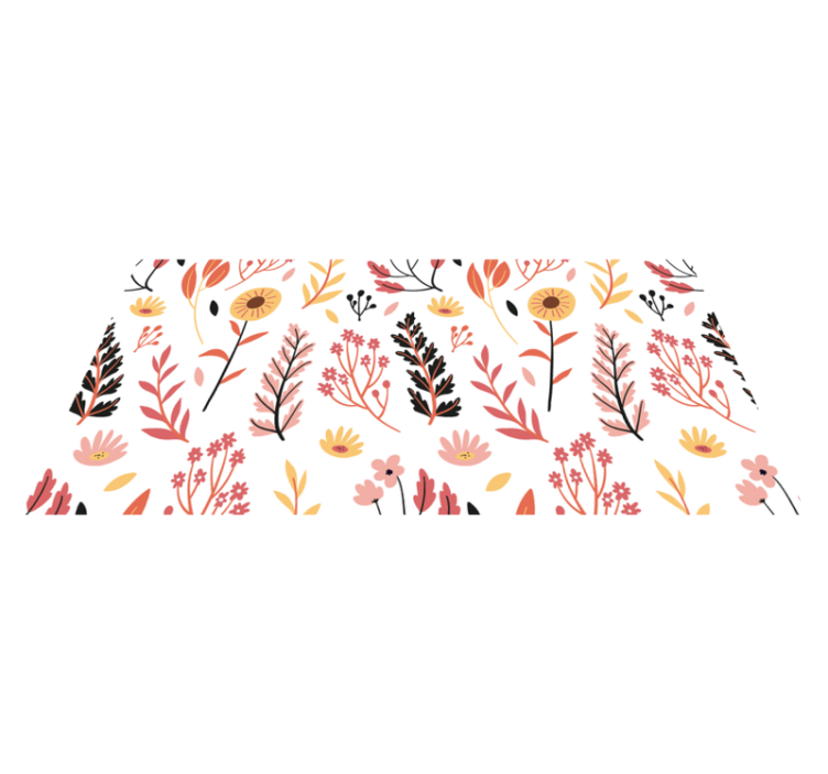 Flower vinyl rug floral pattern home decor - TenStickers
