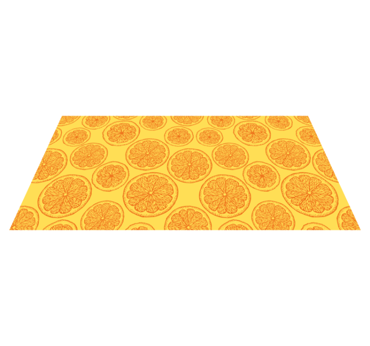 Flower vinyl rug citrus slice design - TenStickers