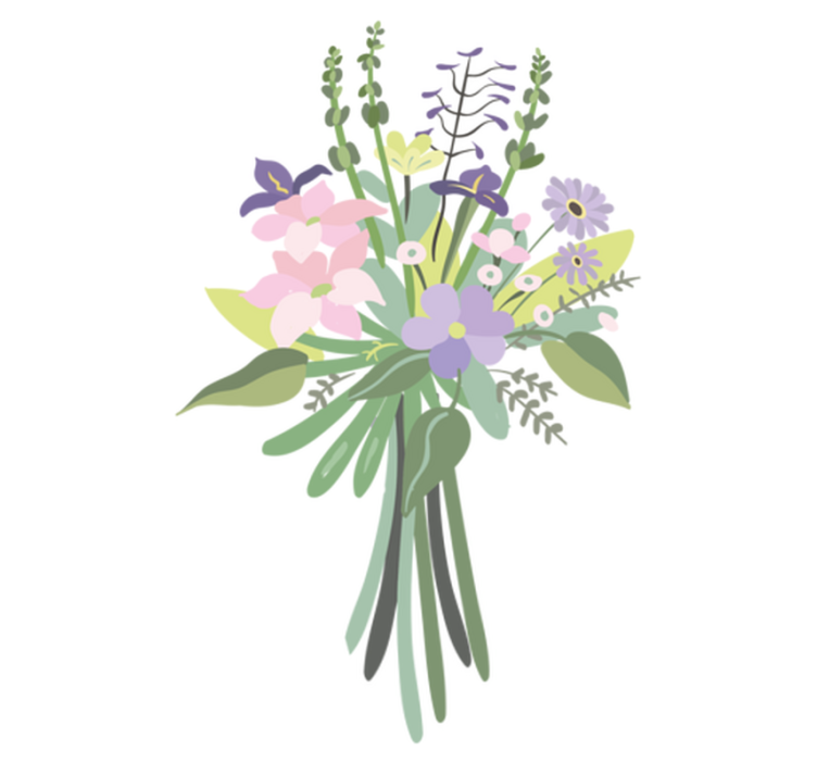 Flower vinyl rug colorful floral bouquet - TenStickers