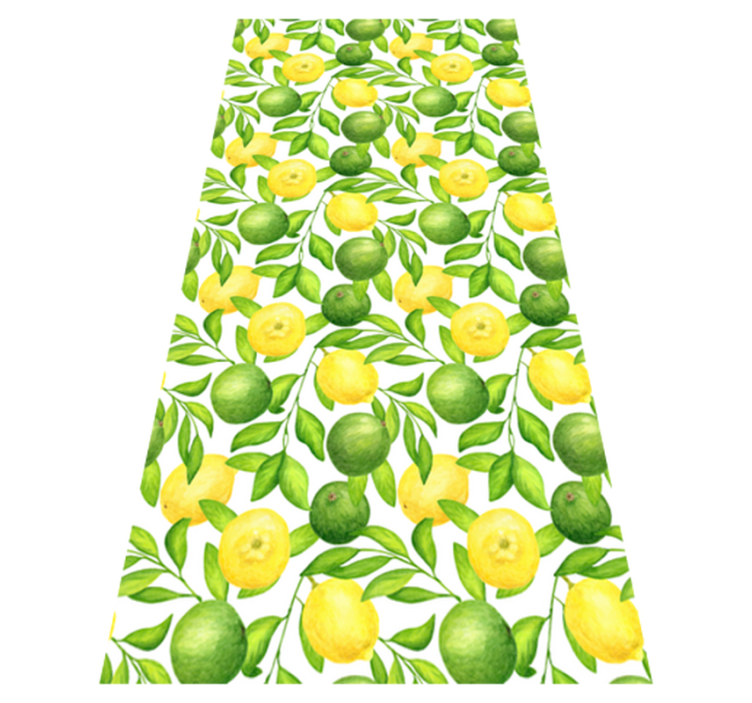 Flower vinyl rug in lemon and lime pattern - TenStickers