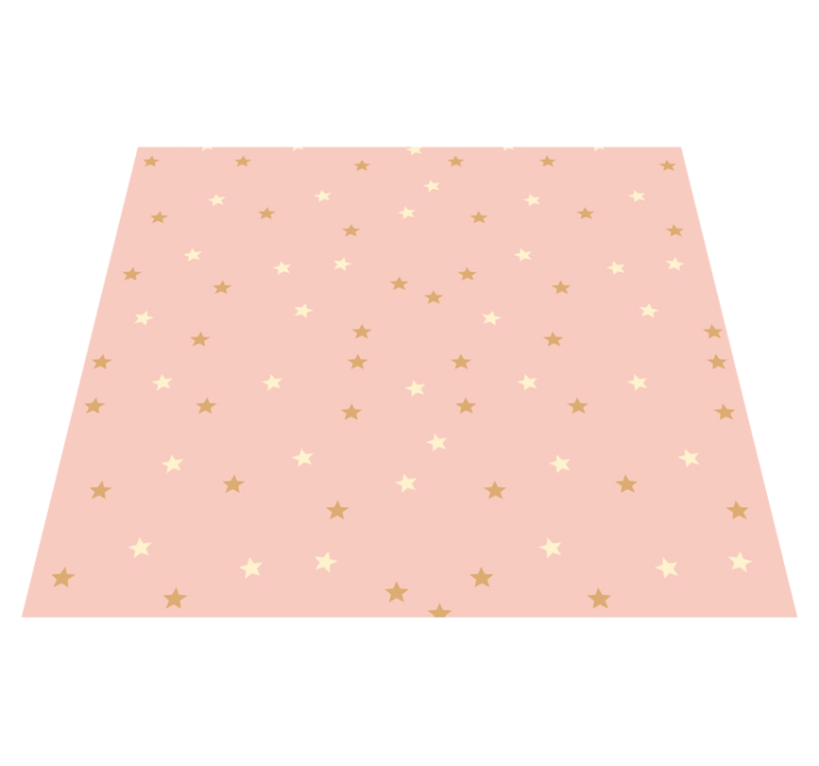 Star vinyl rug with tiny golden stars on pink - TenStickers