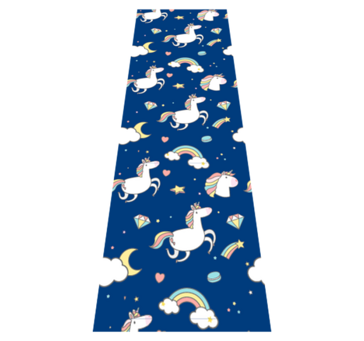 Star vinyl rug with unicorn and rainbow design - TenStickers