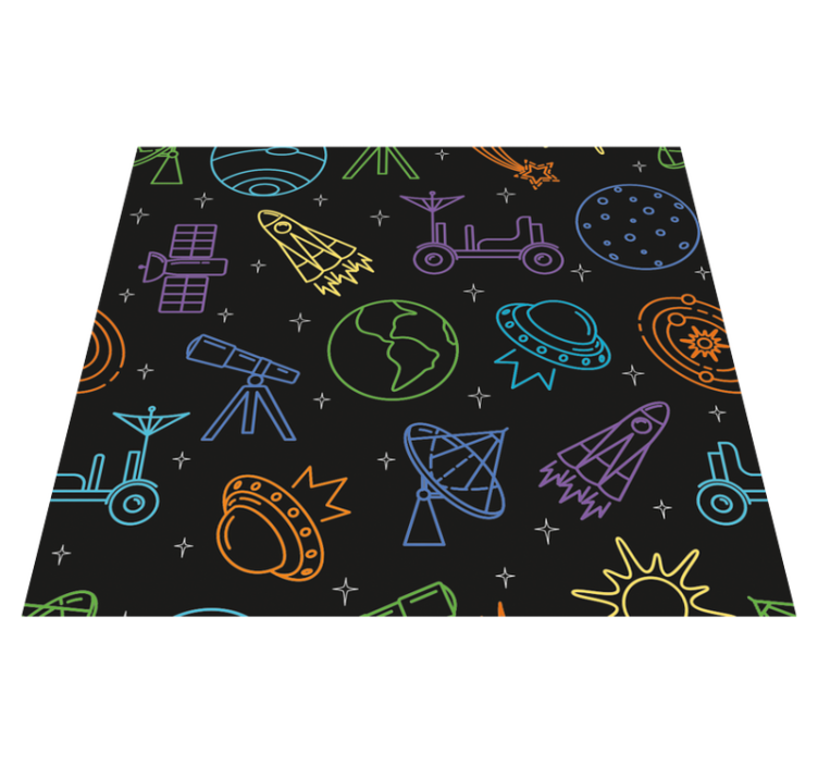 Star vinyl rug with cosmic designs - TenStickers