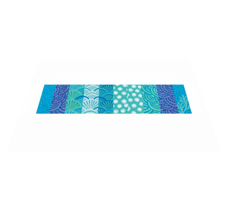 Living room vinyl rug in turquoise ocean design - TenStickers