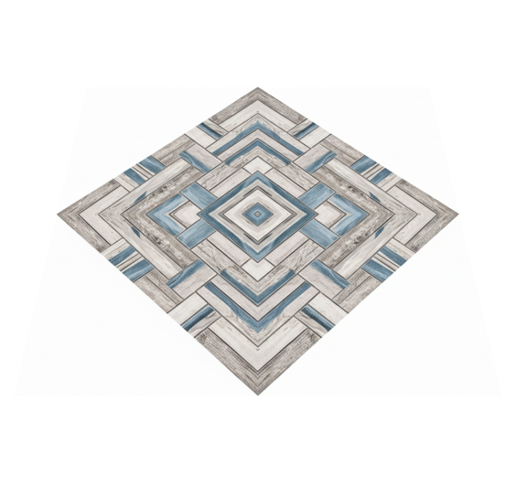 Living room vinyl rug rustic wood tiles design - TenStickers