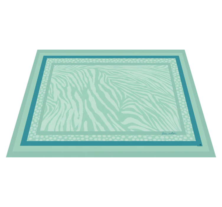 Living room vinyl rug mint zebra stripe design - TenStickers