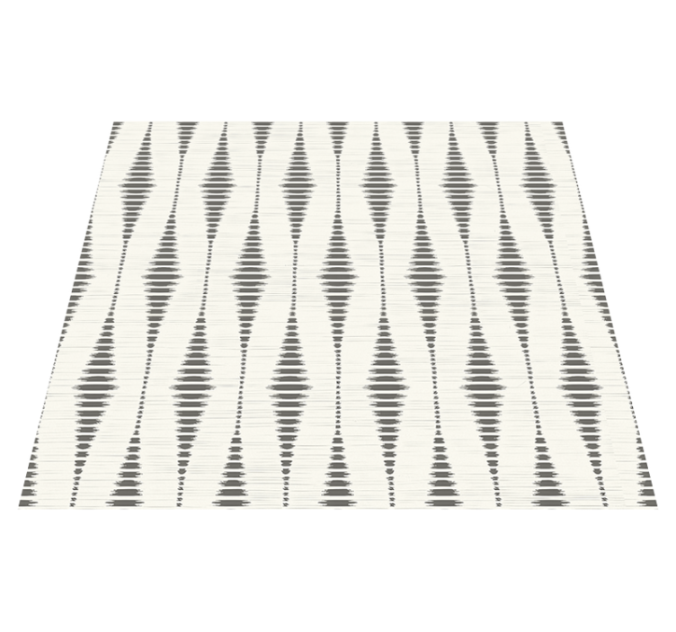 Geometric vinyl rug rabaul ikat in grey and beige - TenStickers