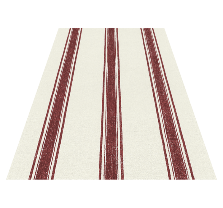 Geometric vinyl rug with red vertical lines - TenStickers