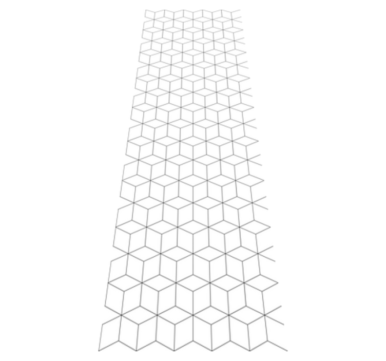 Geometric vinyl rug with geometric cubes pattern - TenStickers