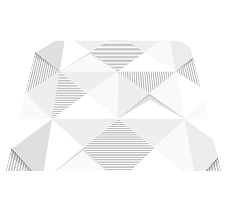 Geometric vinyl rug with 3d white squares - TenStickers