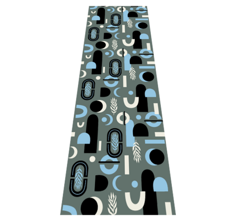 Geometric vinyl rug with abstract shape design - TenStickers