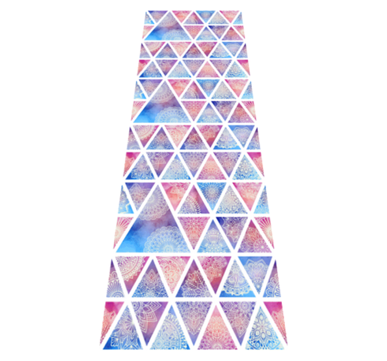 Geometric vinyl rug in ethnic floral triangles - TenStickers