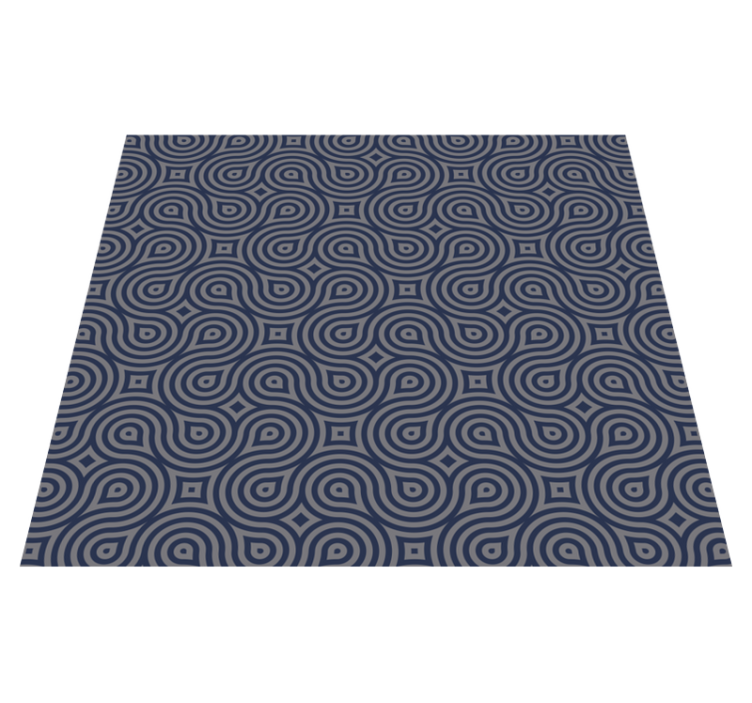 Geometric vinyl rug in blue geometric shapes - TenStickers