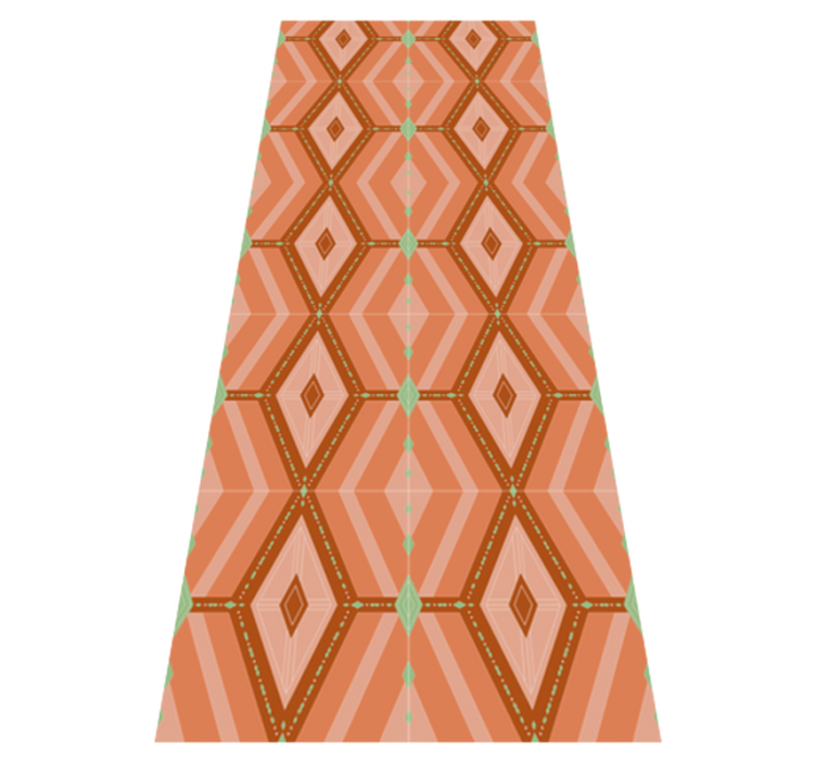 Geometric vinyl rug in 30s autumnal hues - TenStickers