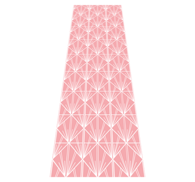 Geometric vinyl rug in modern pink and white pattern - TenStickers