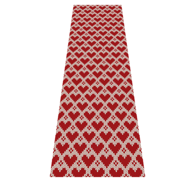 Christmas vinyl rug with knitted sweater hearts design - TenStickers