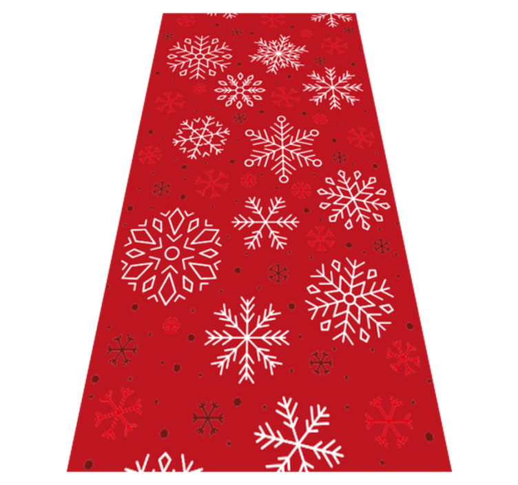 Christmas vinyl rug with red snowflakes design - TenStickers