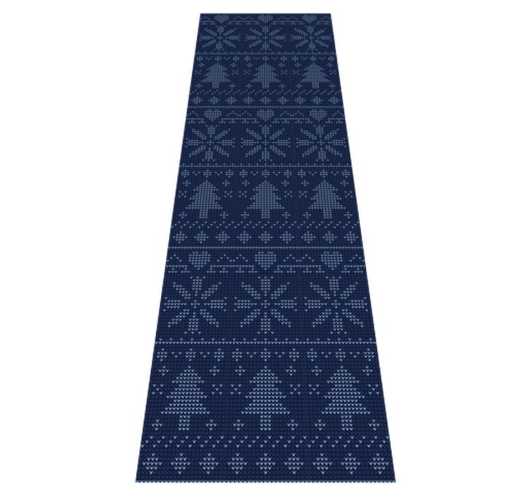 Christmas vinyl rug in navy blue knitted pattern - TenStickers