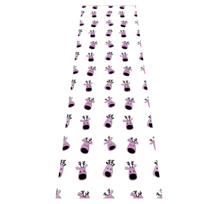 Christmas vinyl rug pink deer design - TenStickers