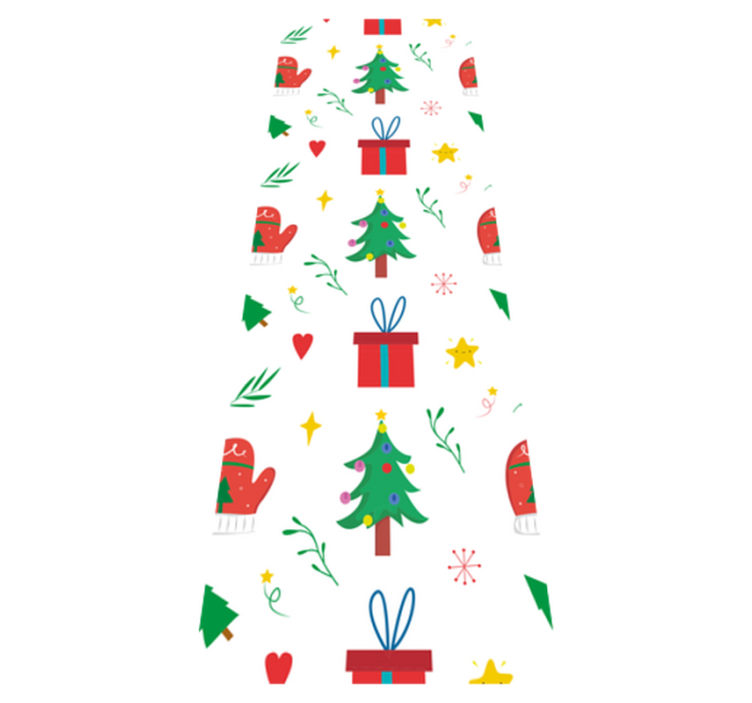 Christmas vinyl rug with colorful gifts and gloves - TenStickers