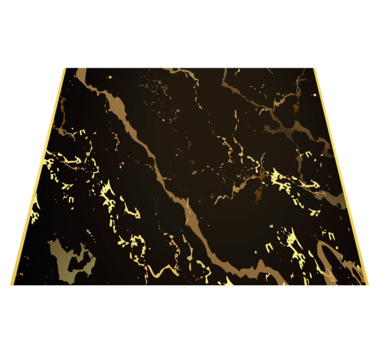 Bedroom vinyl rug in black gold marble texture - TenStickers