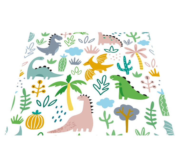 Bedroom vinyl rug with scandinavian jurassic design - TenStickers