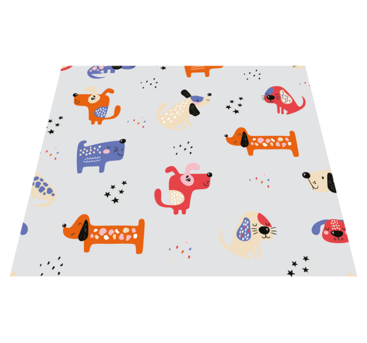 Bedroom vinyl rug with illustrated dogs - TenStickers